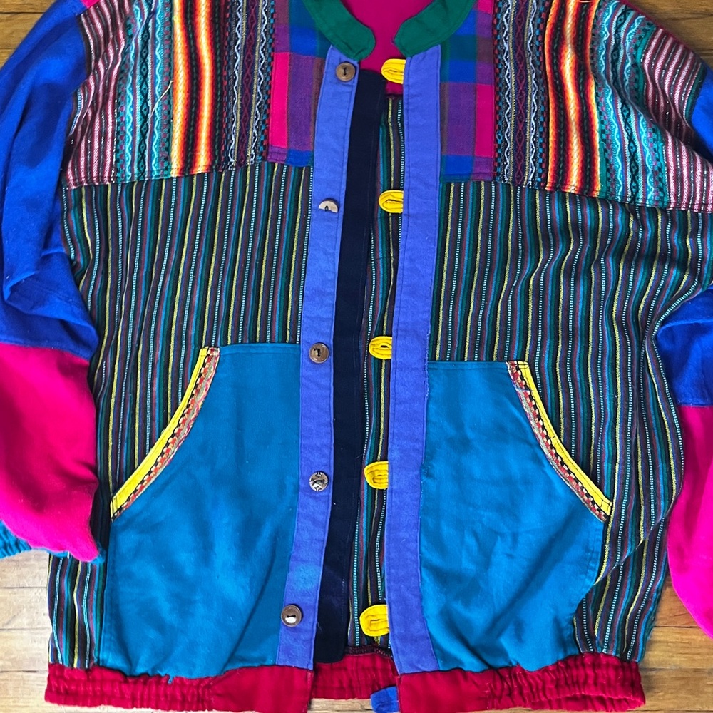 Vintage Guatemalan Patchwork Jacket In Vibrant Co… - image 3